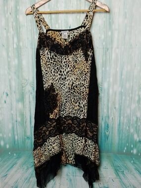 Mixed Media Animal Print Shark bite Dress Medium